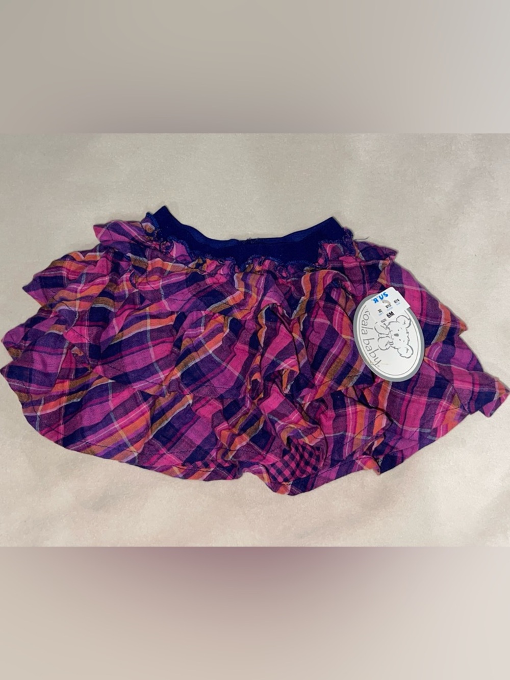 Koala Kids Pink Purple Plaid Ruffle Skirt